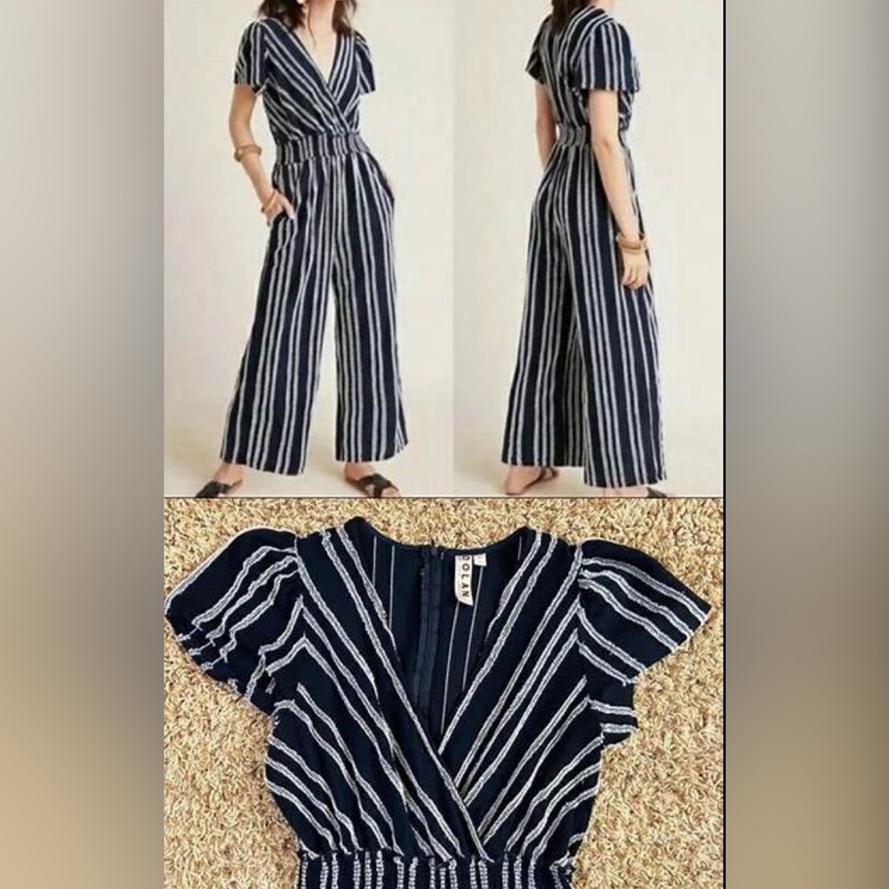 Anthropologie Dolan Striped Pantsuit Size 4